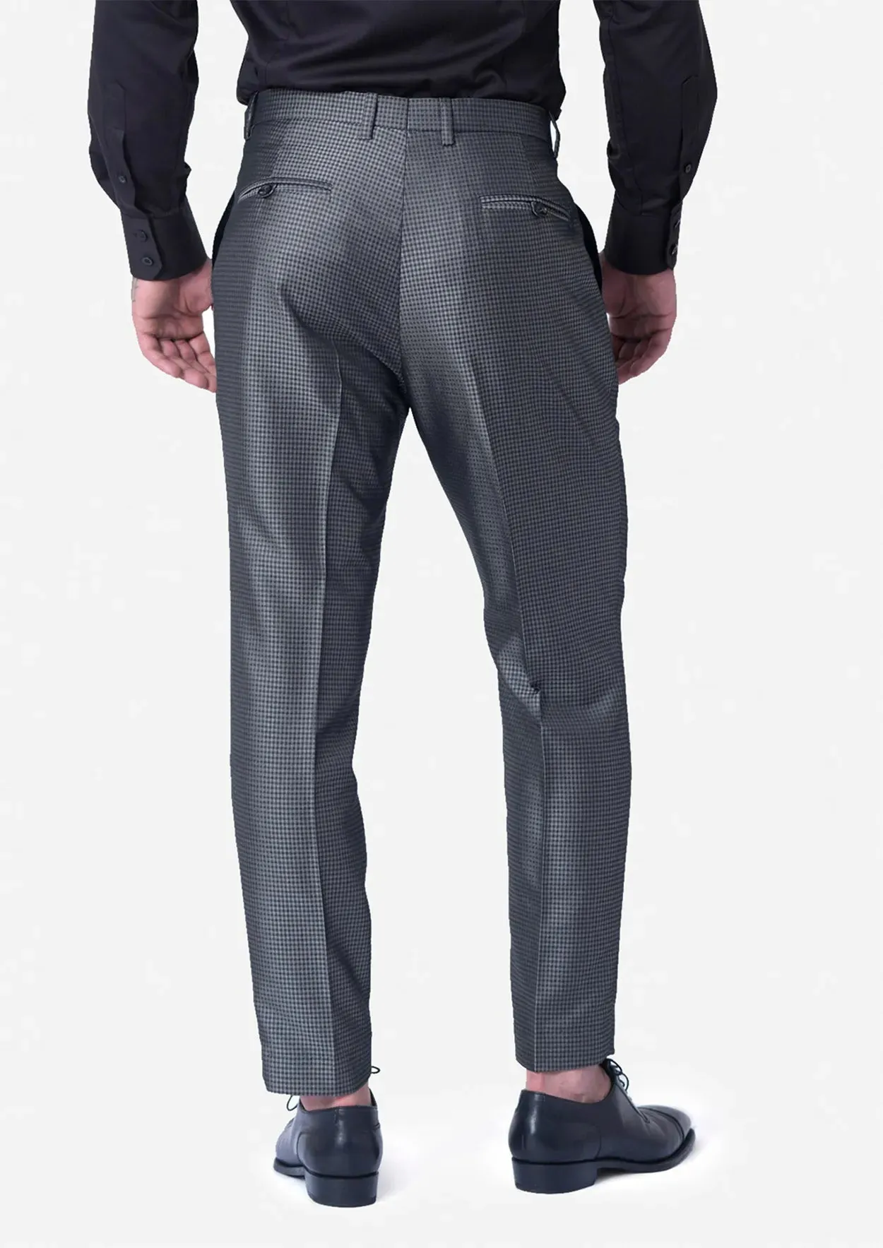 Grey Microcheck Pants sold by Sartoro product image thumbnail 5