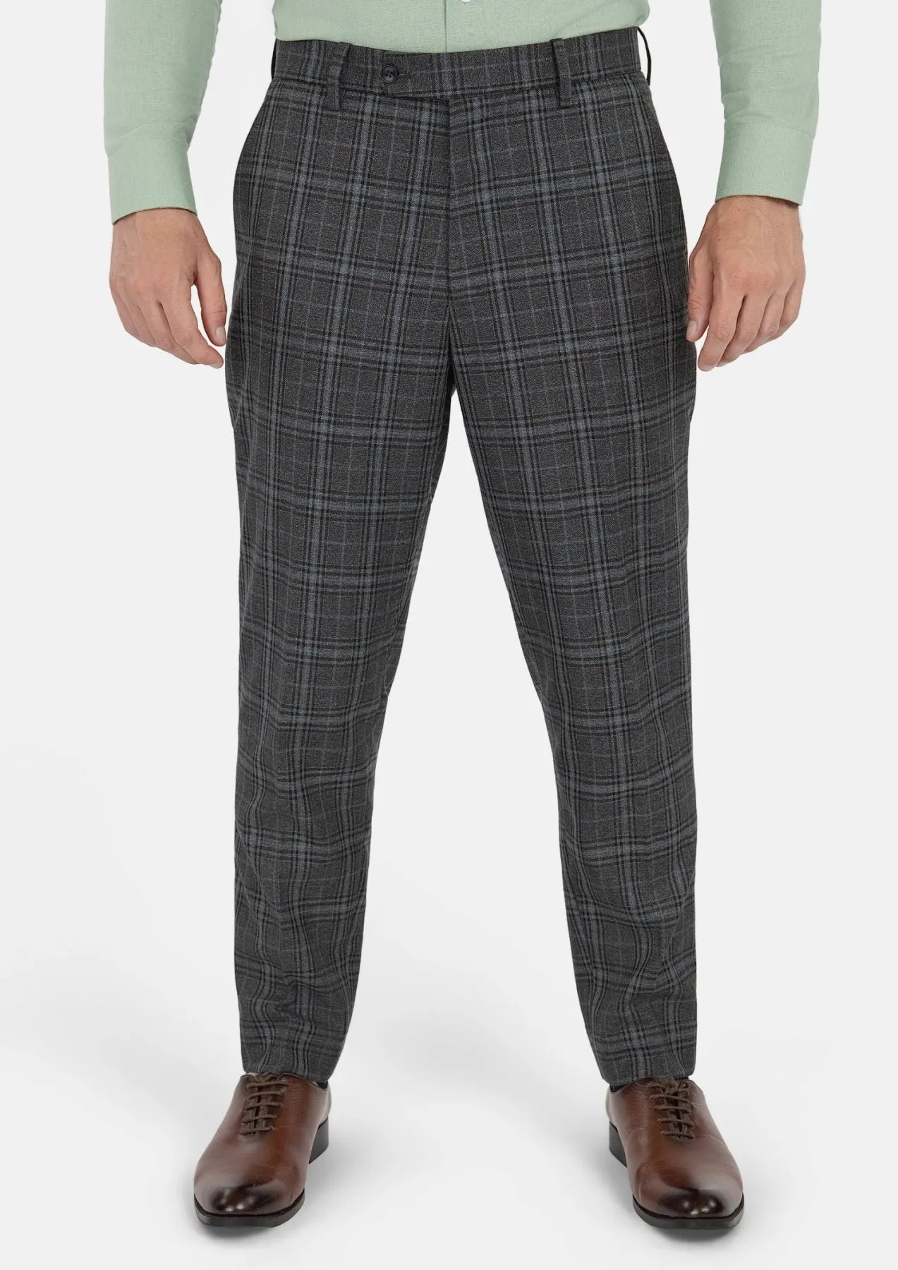 Grey Two-Tone Plaid Pants sold by Sartoro