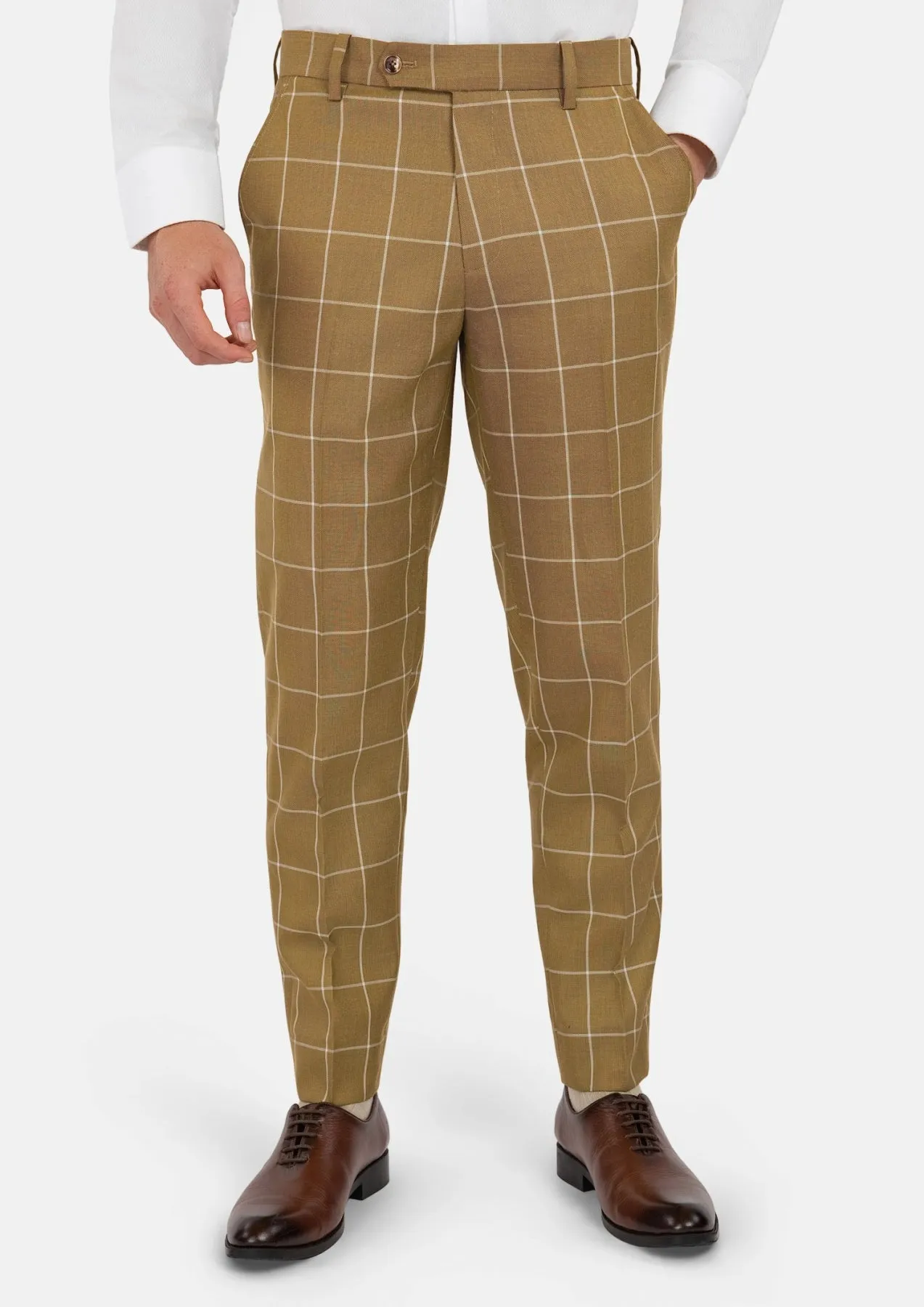Gold Windowpane Pants sold by Sartoro