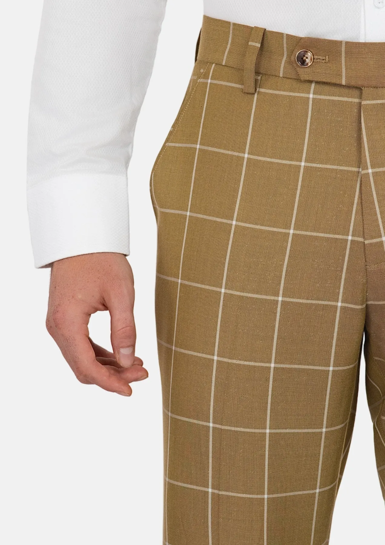 Gold Windowpane Pants sold by Sartoro product image thumbnail 2