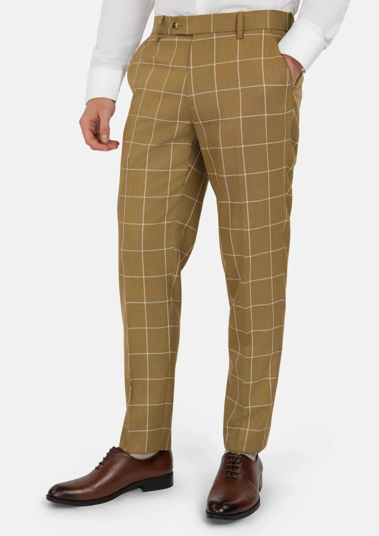 Gold Windowpane Pants sold by Sartoro product image thumbnail 3
