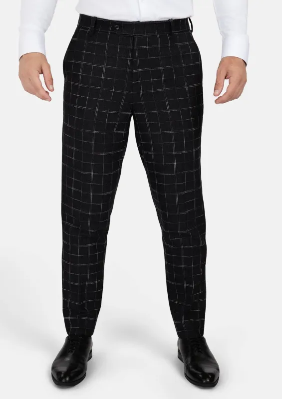 Charcoal Flannel Windowpane Pants sold by Sartoro