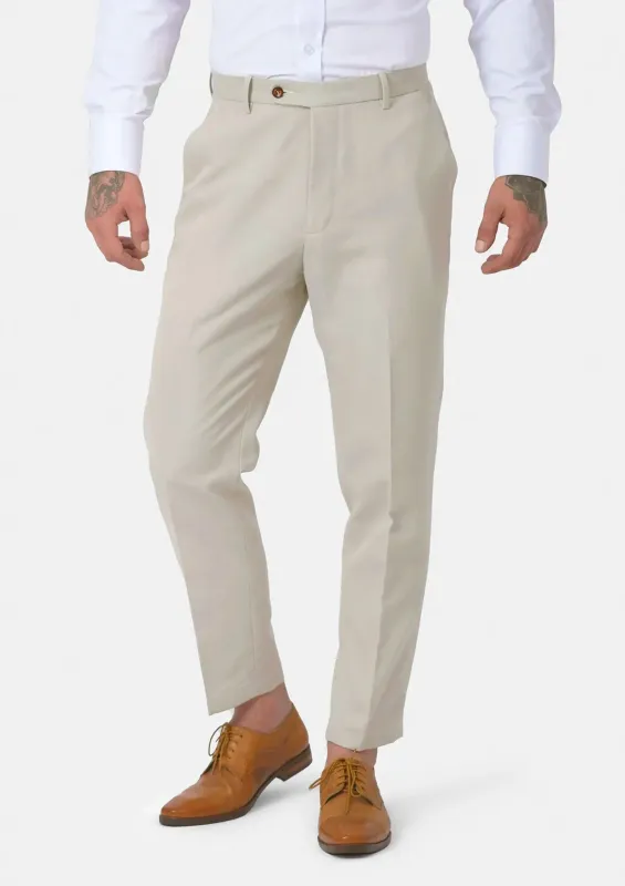 Ivory Cotton Chino Pants sold by Sartoro