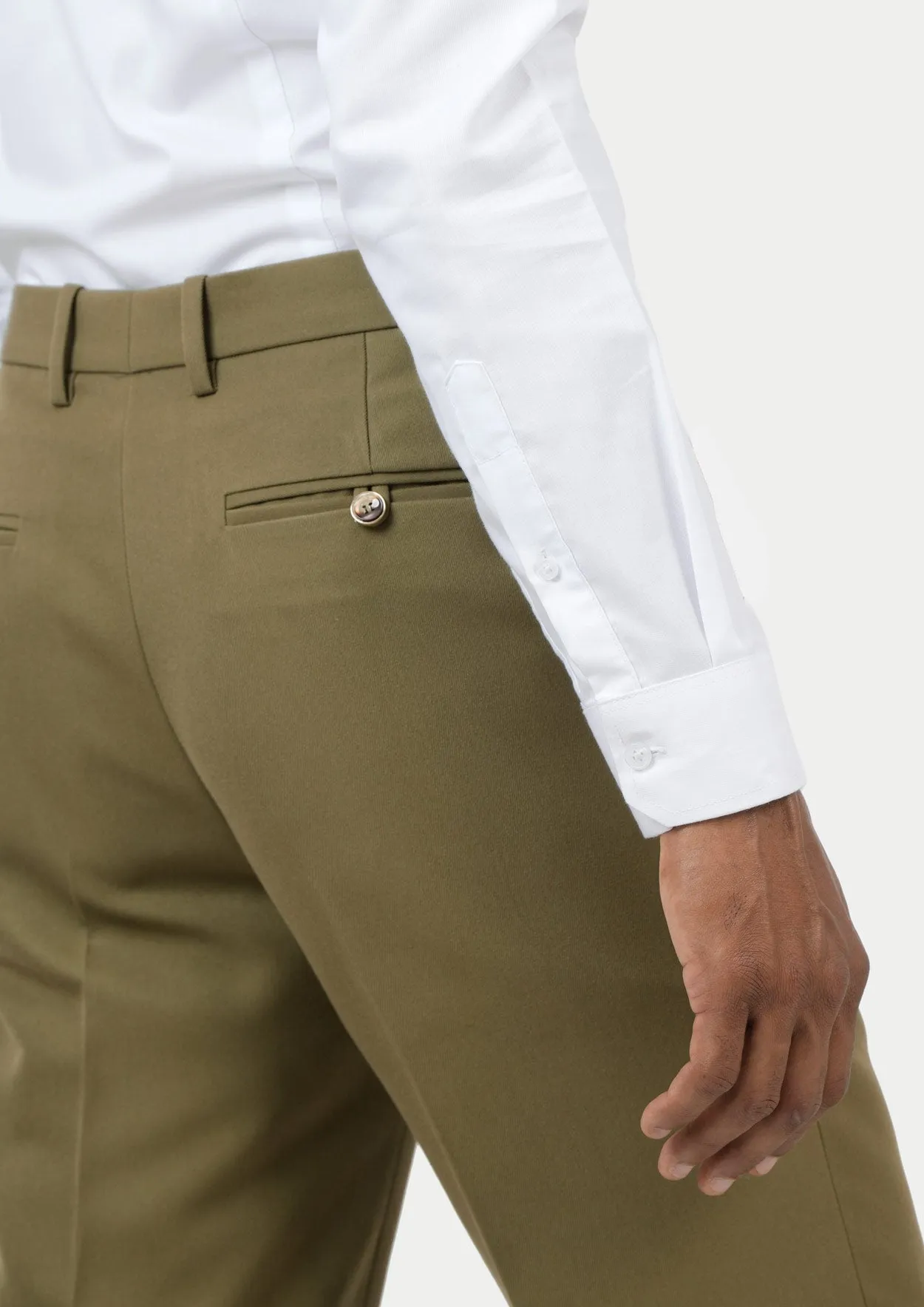 British Khaki Cotton Chino Pants sold by Sartoro product image thumbnail 5