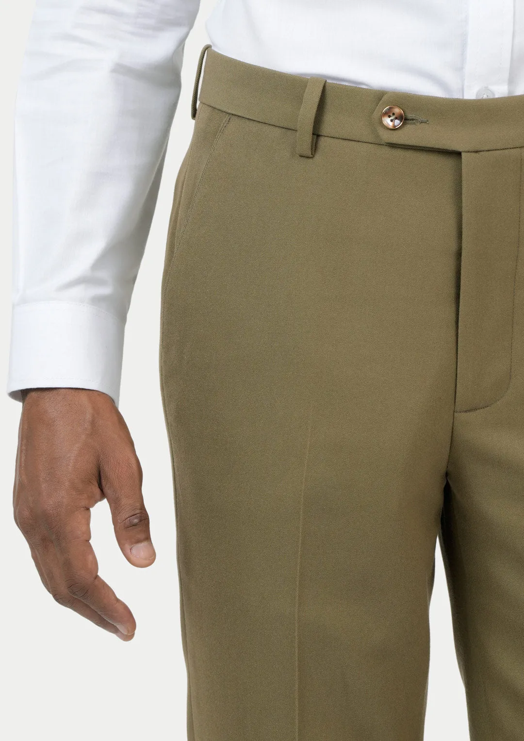 British Khaki Cotton Chino Pants sold by Sartoro product image thumbnail 2
