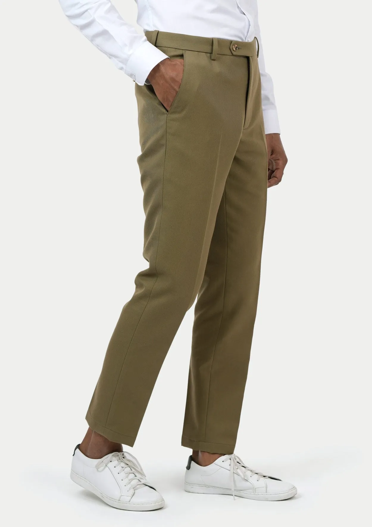 British Khaki Cotton Chino Pants sold by Sartoro product image thumbnail 3