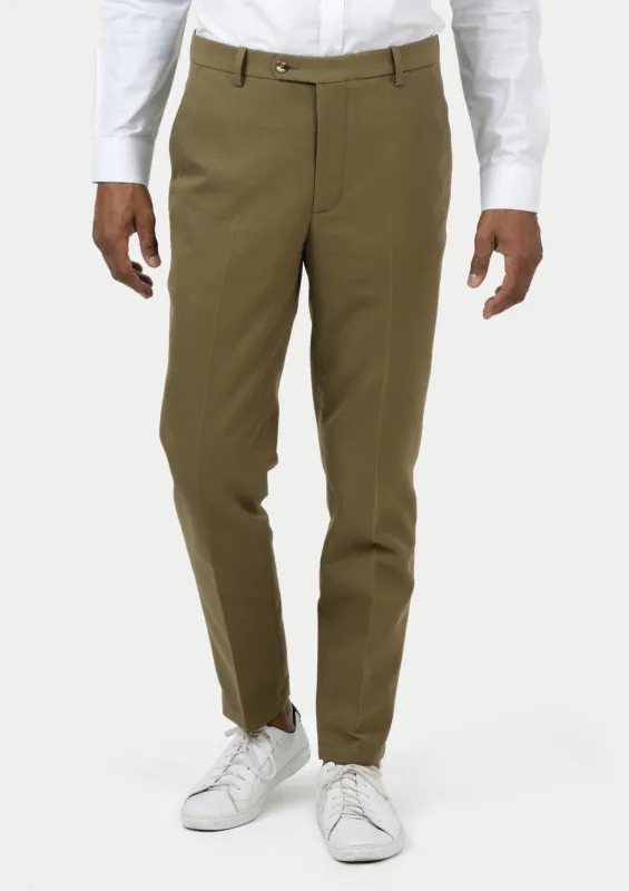 British Khaki Cotton Chino Pants sold by Sartoro