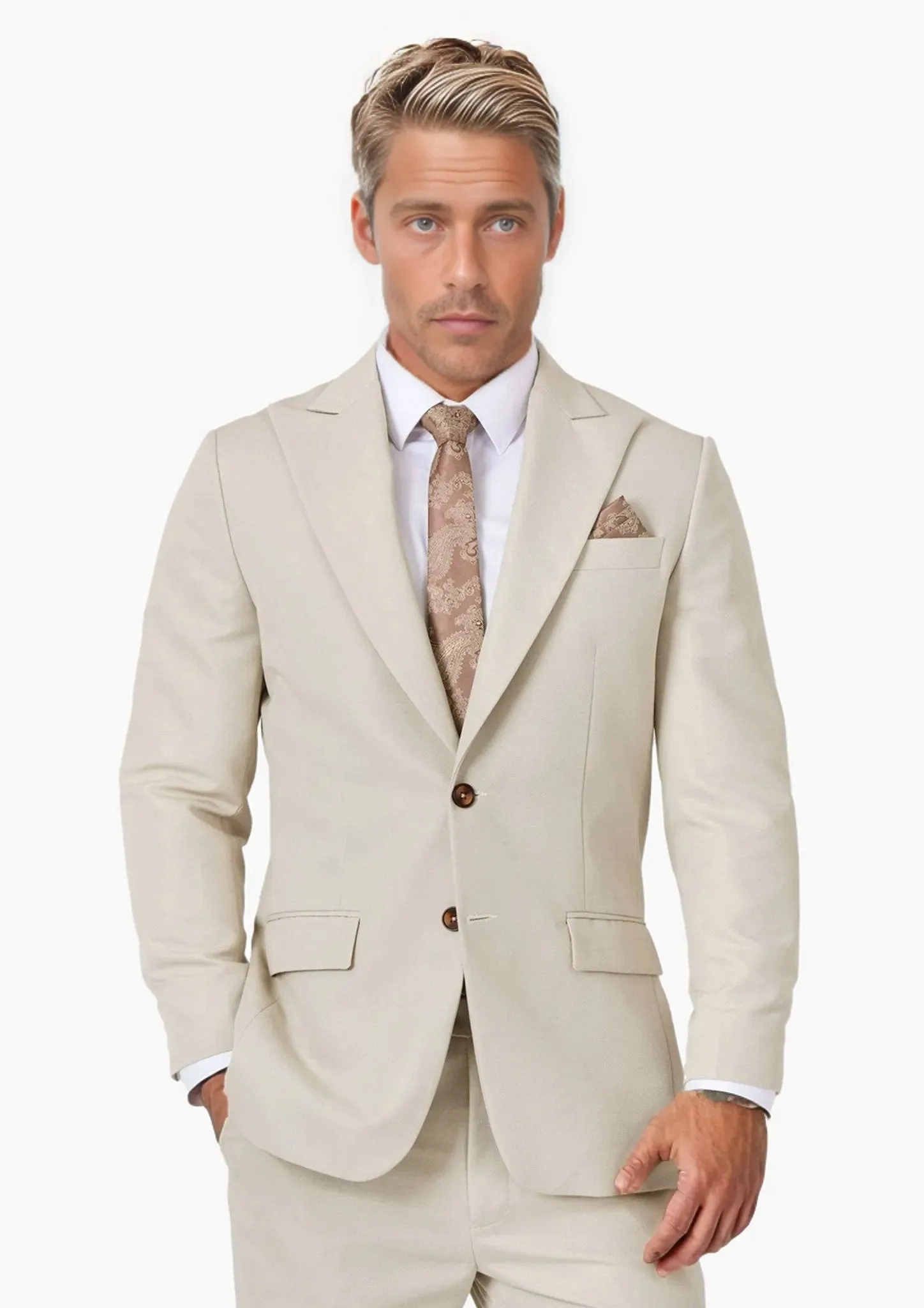 Hudson Ivory Cotton Suit sold by Sartoro