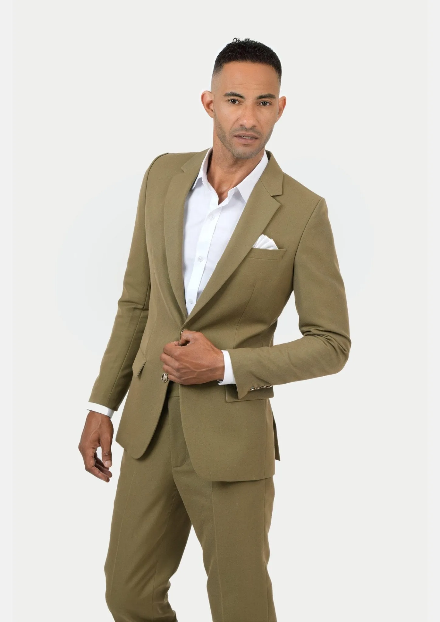 Astor British Khaki Cotton Suit sold by Sartoro product image thumbnail 4
