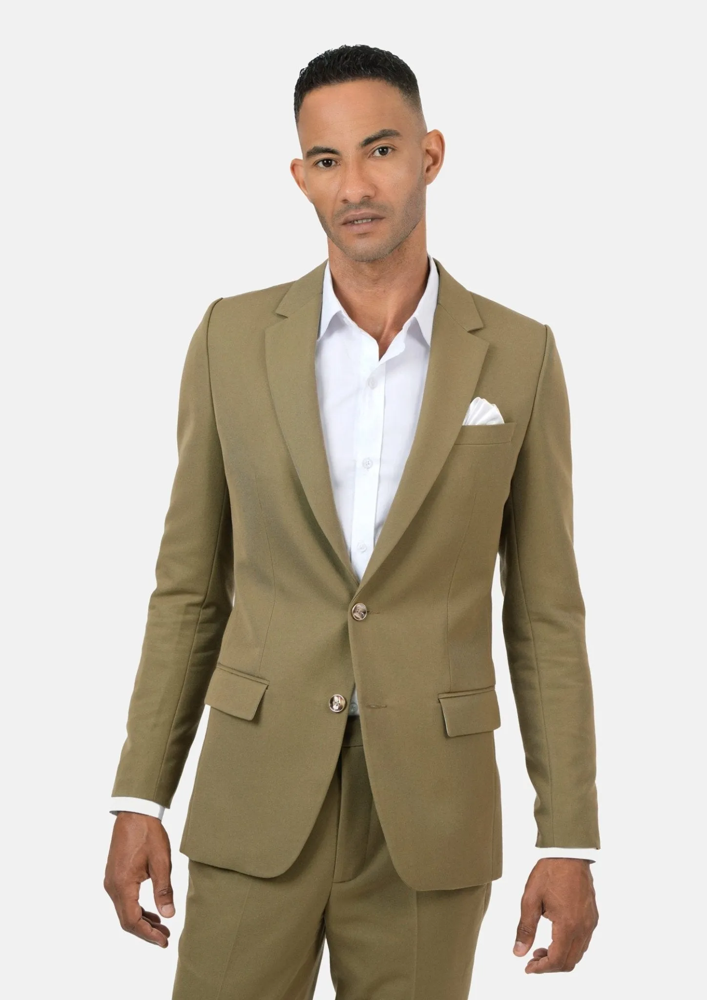 Astor British Khaki Cotton Suit sold by Sartoro