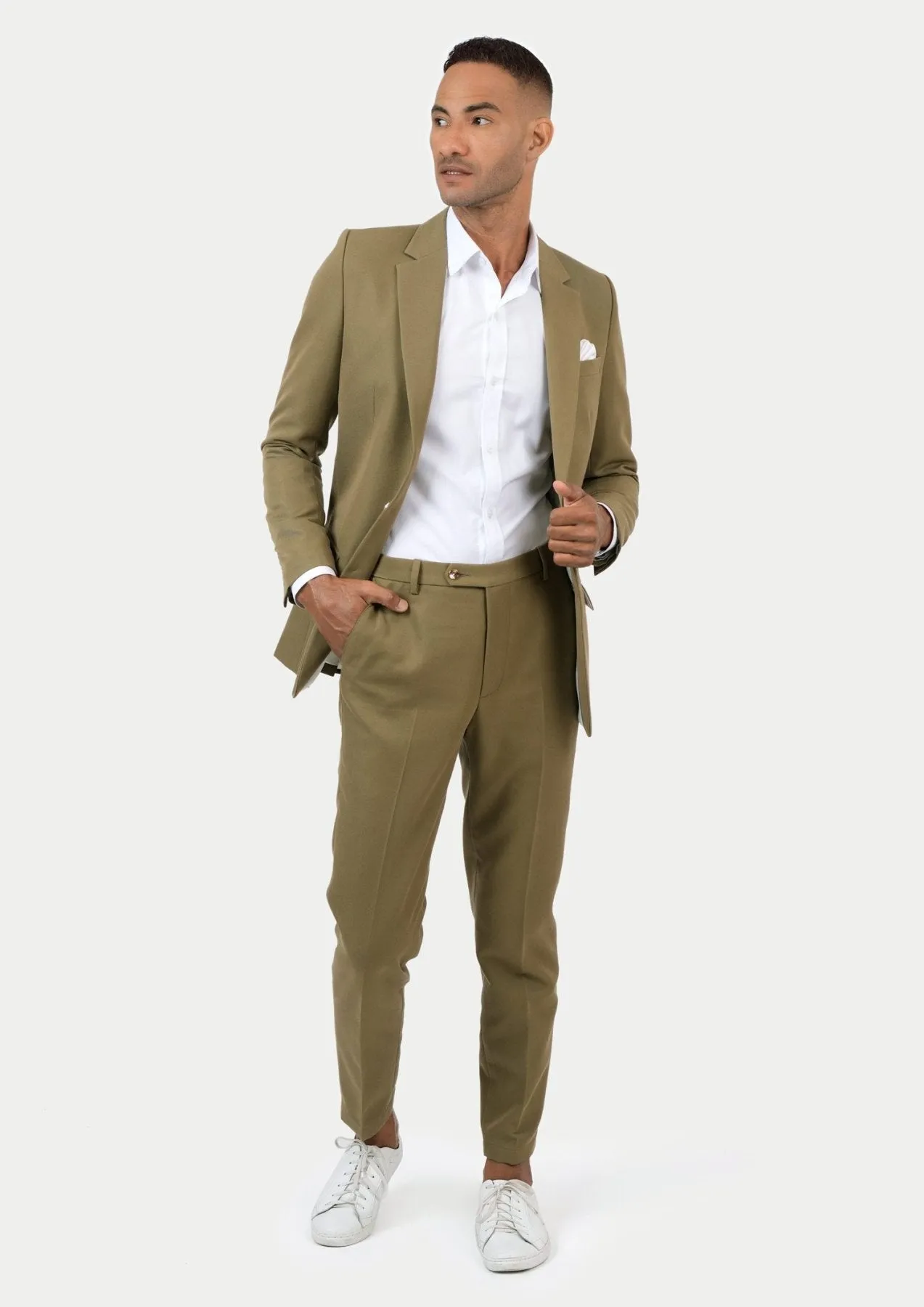 Astor British Khaki Cotton Suit sold by Sartoro product image thumbnail 3