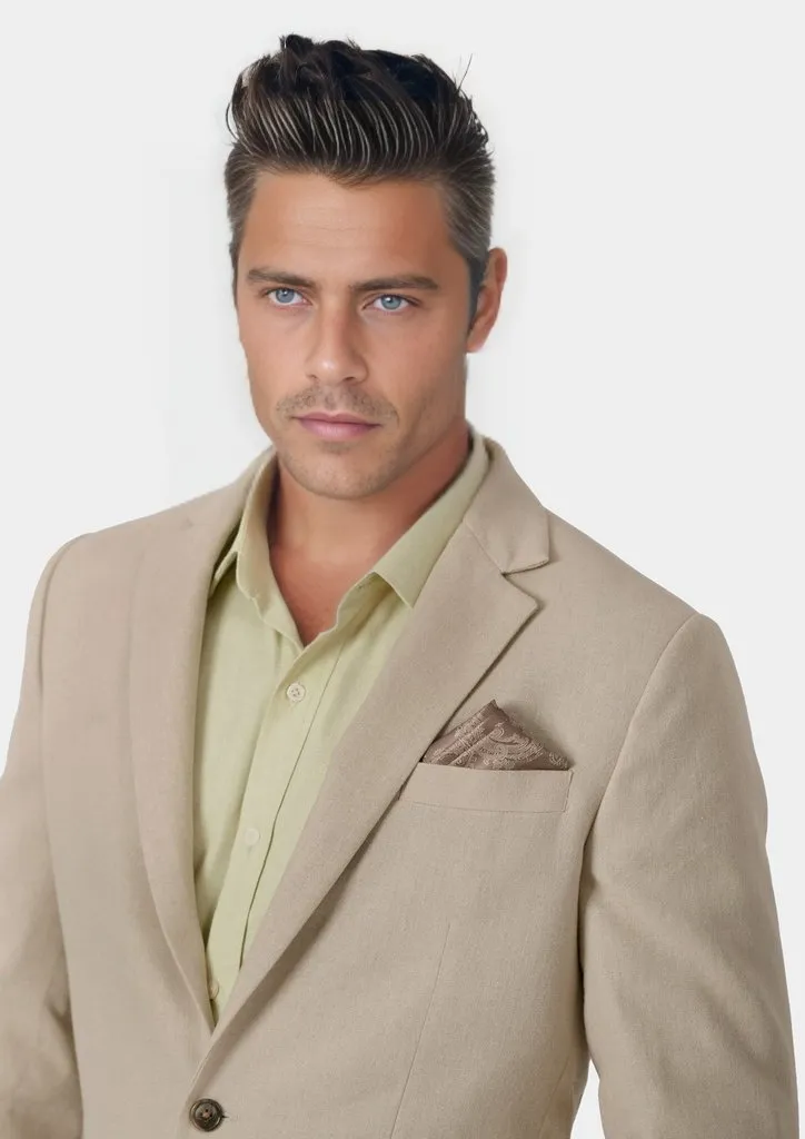 Astor Simply Taupe Linen Blend Jacket sold by Sartoro product image thumbnail 4