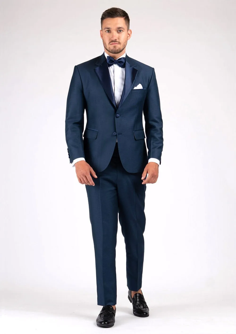 Astor Blue Microcheck Tuxedo sold by Sartoro product image thumbnail 3