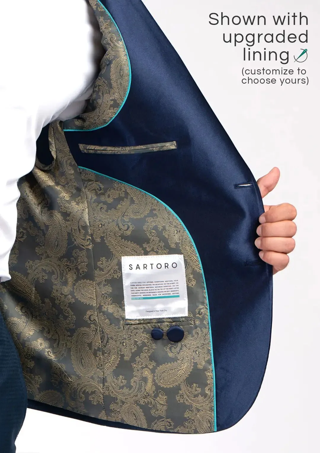 Astor Blue Microcheck Tuxedo sold by Sartoro product image thumbnail 5