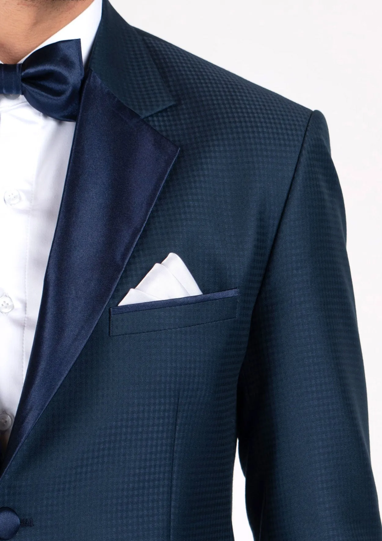 Astor Blue Microcheck Tuxedo sold by Sartoro product image thumbnail 2