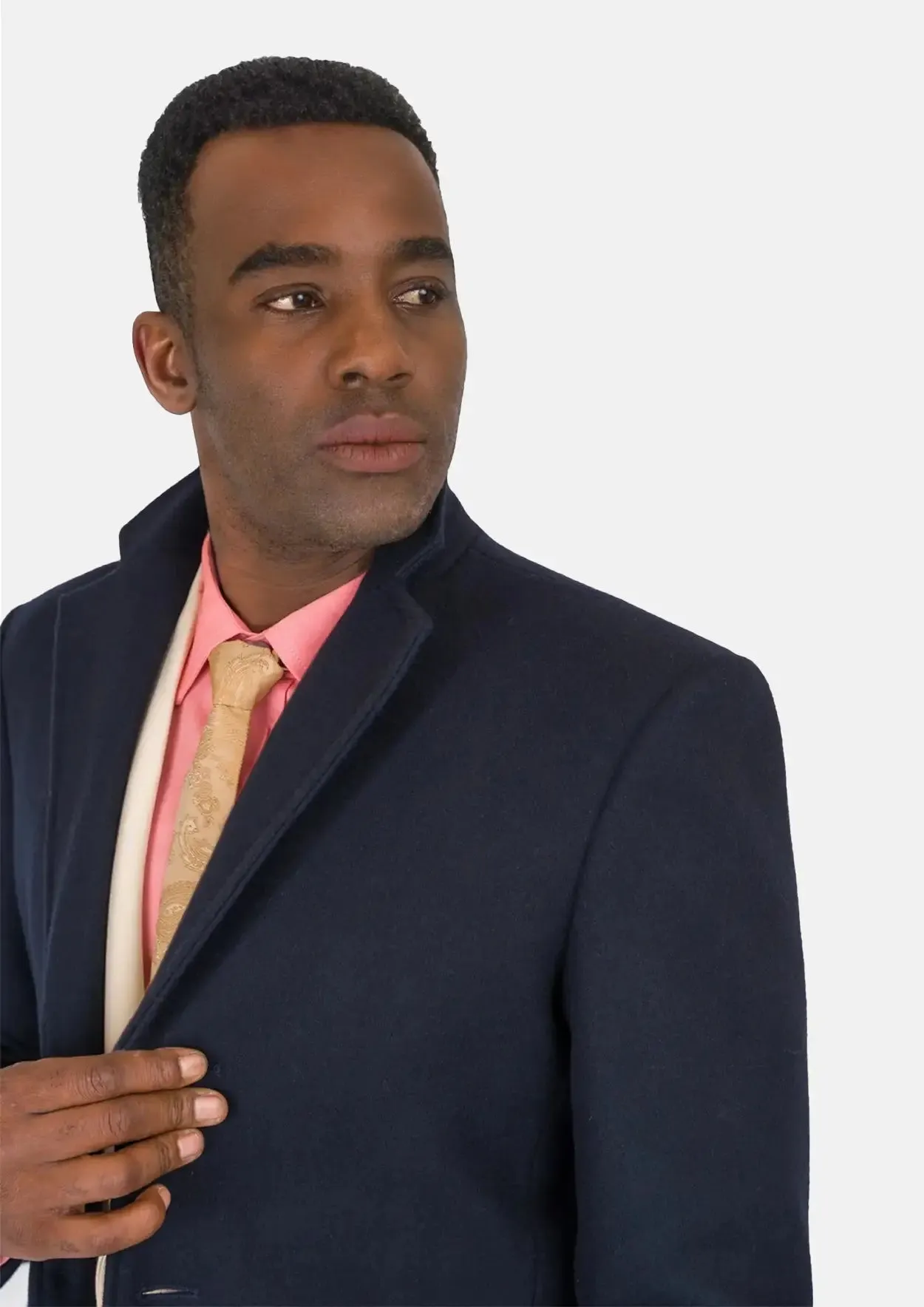 Navy Wool Classic Overcoat sold by Sartoro product image thumbnail 2