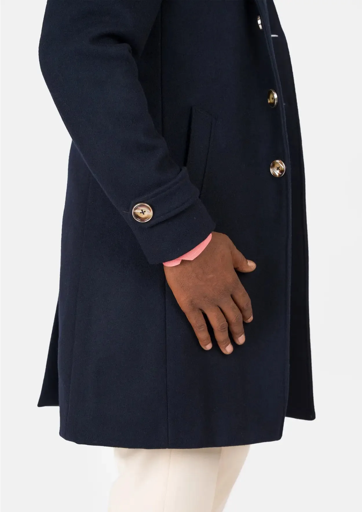 Navy Wool Classic Overcoat sold by Sartoro product image thumbnail 4