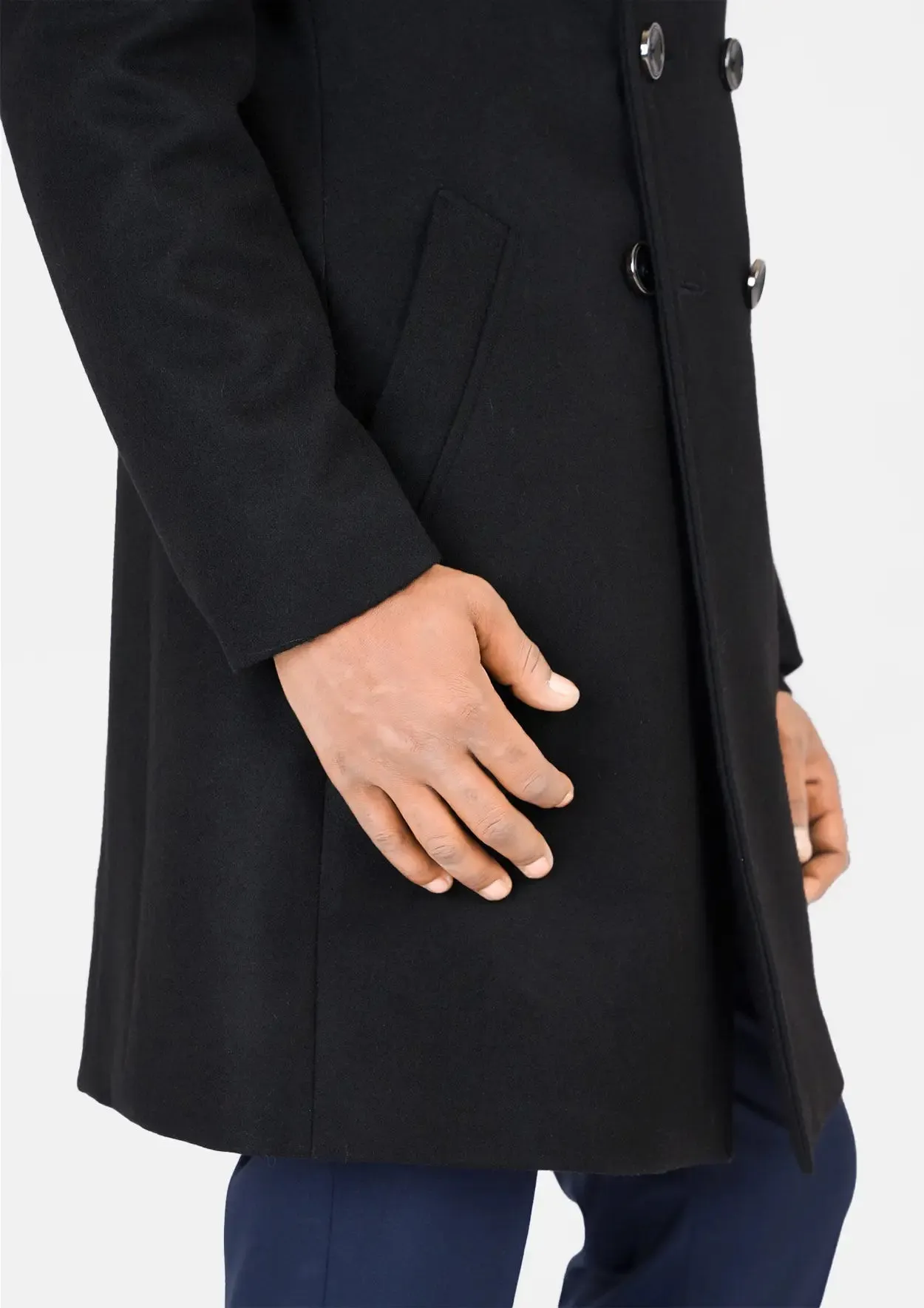 Black Wool Signature Peacoat sold by Sartoro product image thumbnail 5