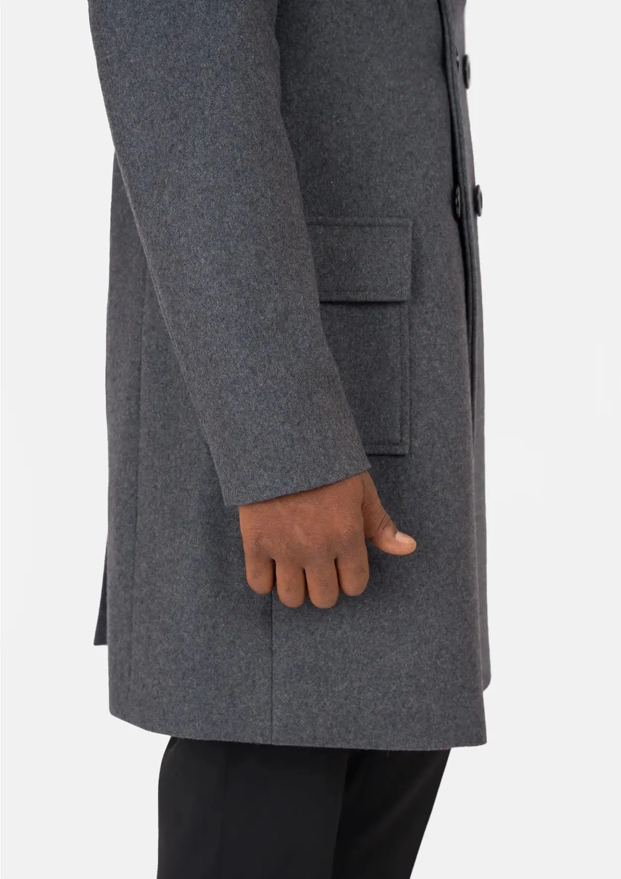 Grey Wool Signature Peacoat sold by Sartoro product image thumbnail 5