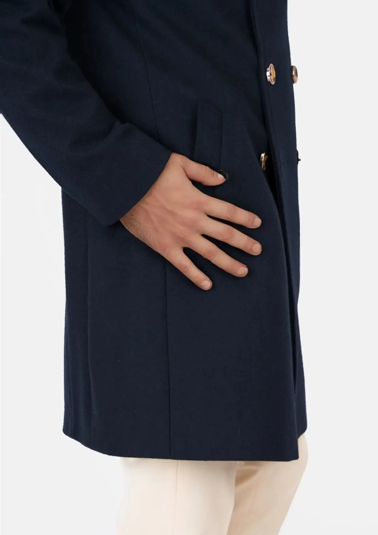 Navy Wool Signature Peacoat sold by Sartoro product image thumbnail 5