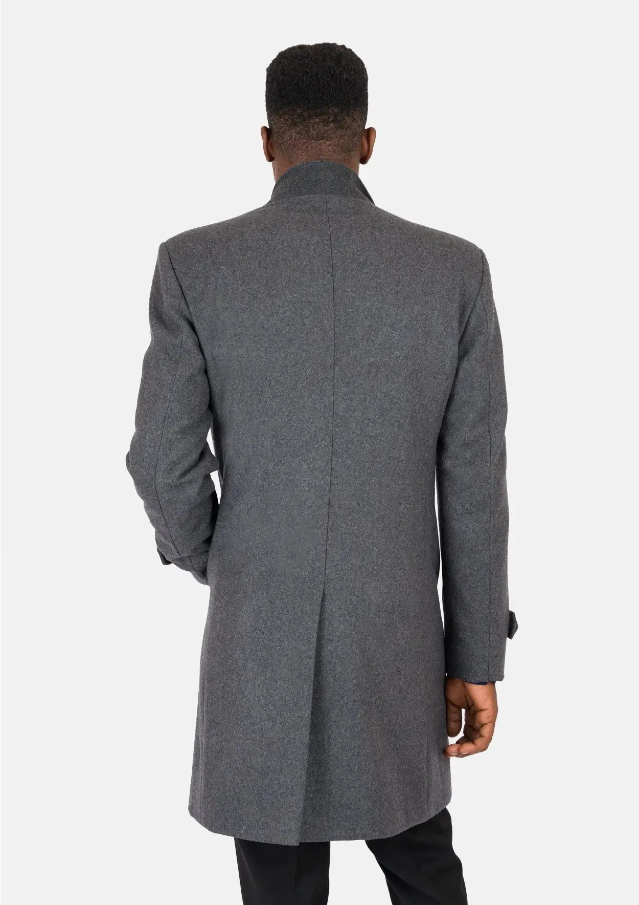 Grey Wool Classic Overcoat sold by Sartoro product image thumbnail 5