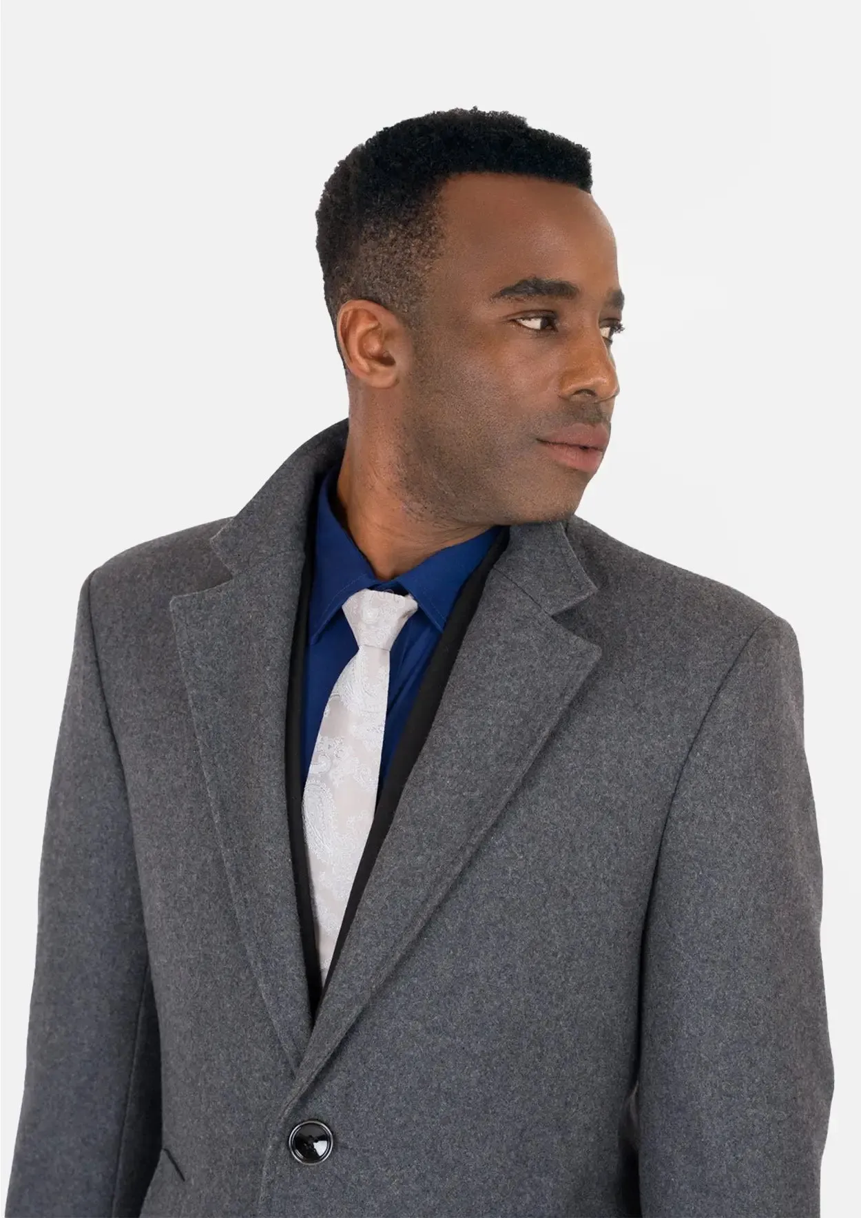 Grey Wool Classic Overcoat sold by Sartoro product image thumbnail 2