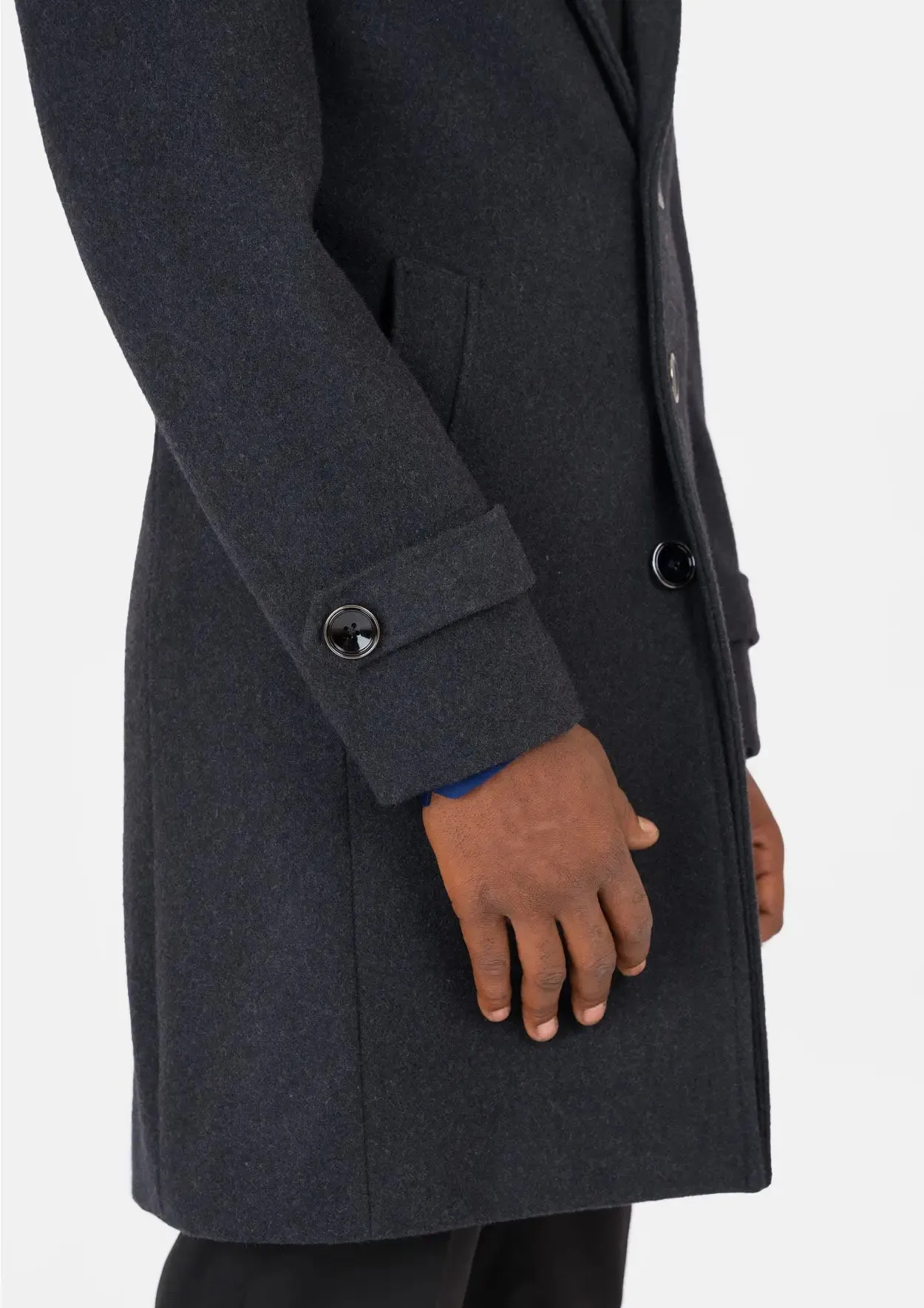 Charcoal Wool Classic Overcoat sold by Sartoro product image thumbnail 4