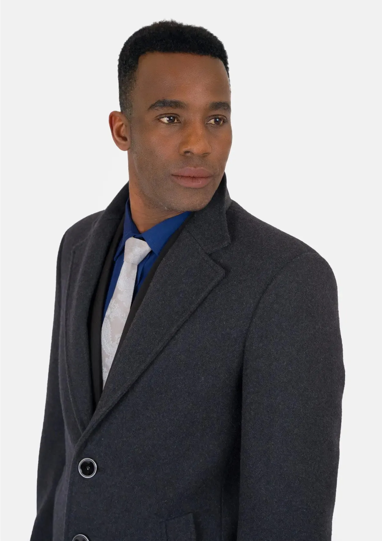 Charcoal Wool Classic Overcoat sold by Sartoro product image thumbnail 2