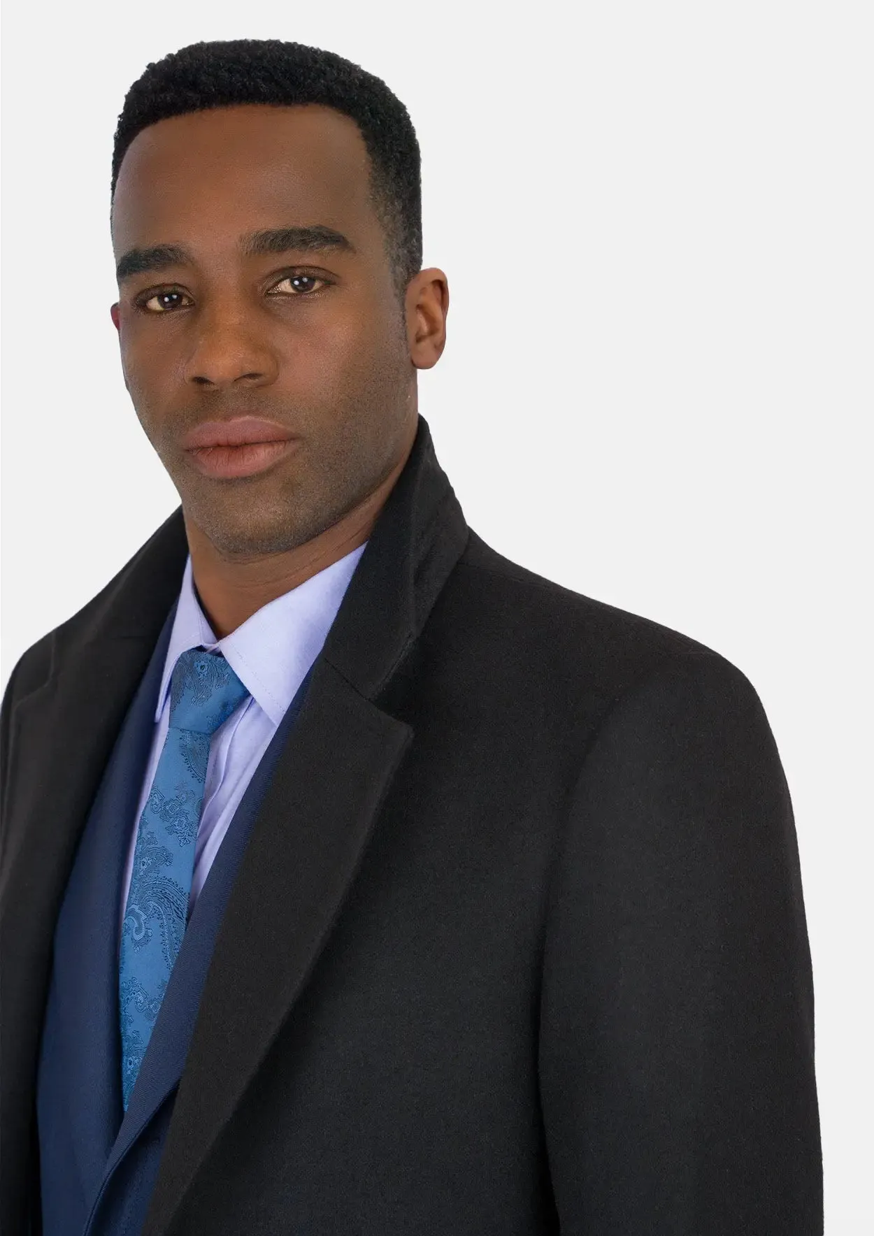 Black Wool Classic Overcoat sold by Sartoro product image thumbnail 2