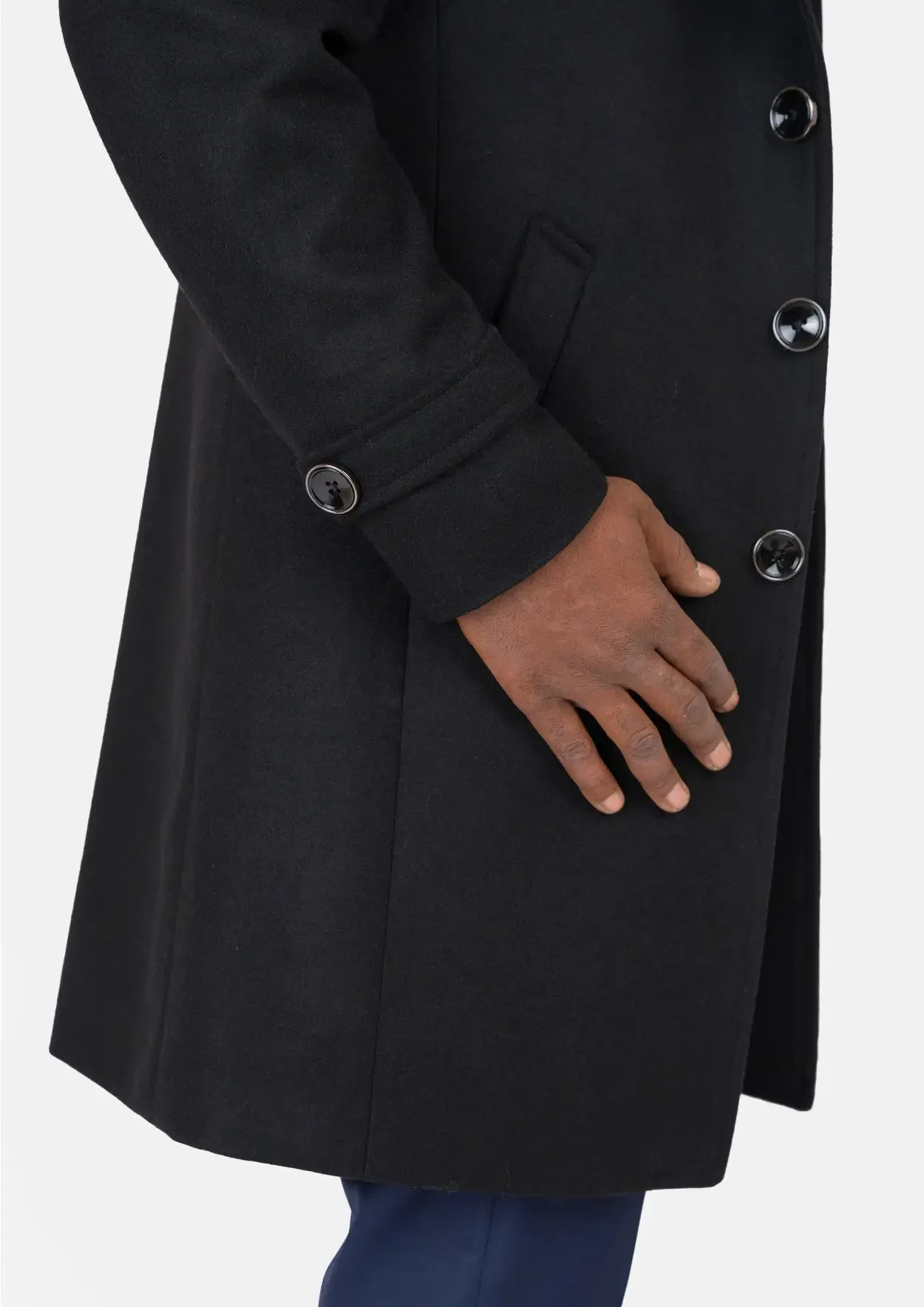 Black Wool Classic Overcoat sold by Sartoro product image thumbnail 4