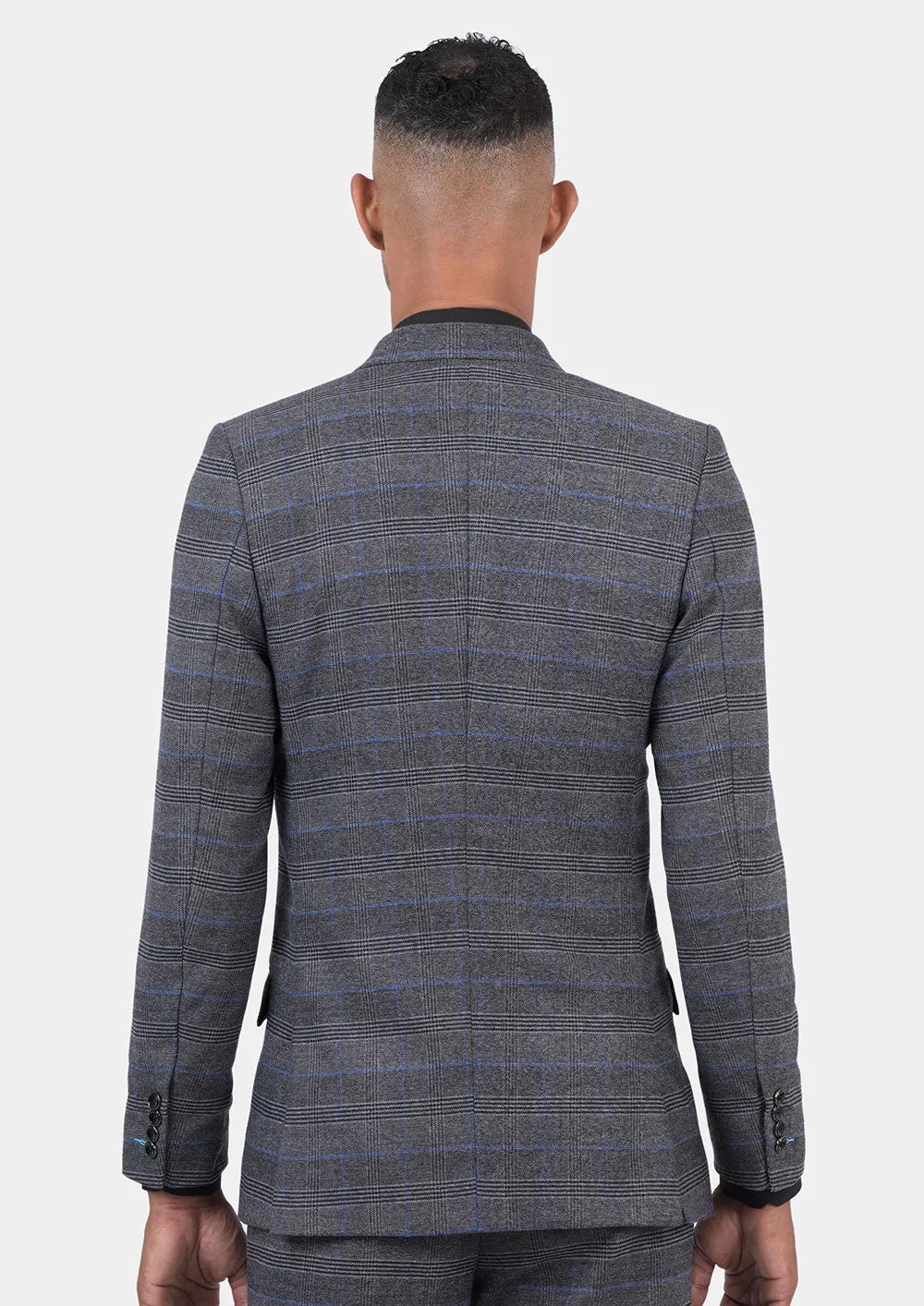 Rockafeller Dark Grey Prince of Wales Jacket sold by Sartoro product image thumbnail 4