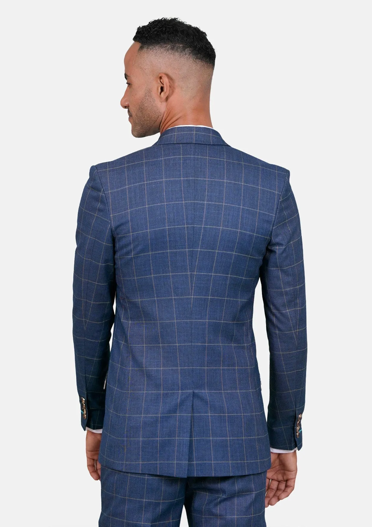 Madison Lapis Blue Windowpane Jacket sold by Sartoro product image thumbnail 4