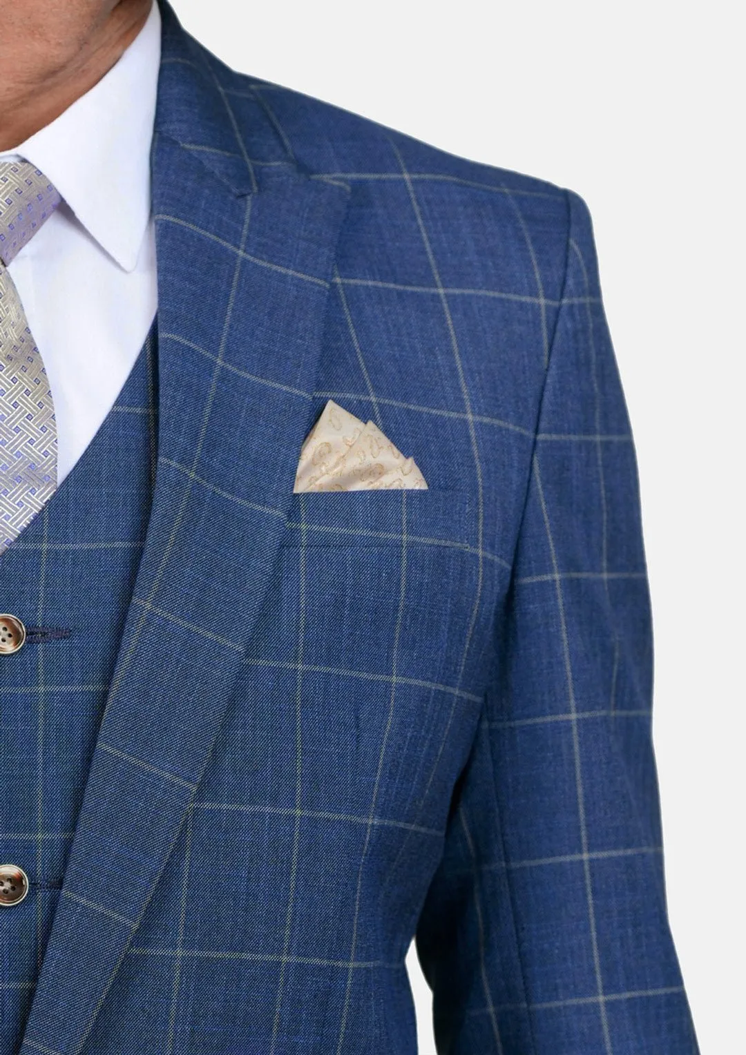 Madison Lapis Blue Windowpane Jacket sold by Sartoro product image thumbnail 2