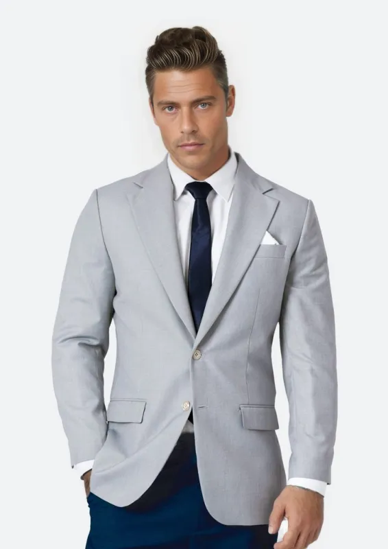 Ellis Powder Grey Twill Jacket sold by Sartoro