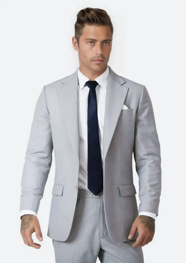 Ellis Powder Grey Twill Jacket sold by Sartoro product image thumbnail 4