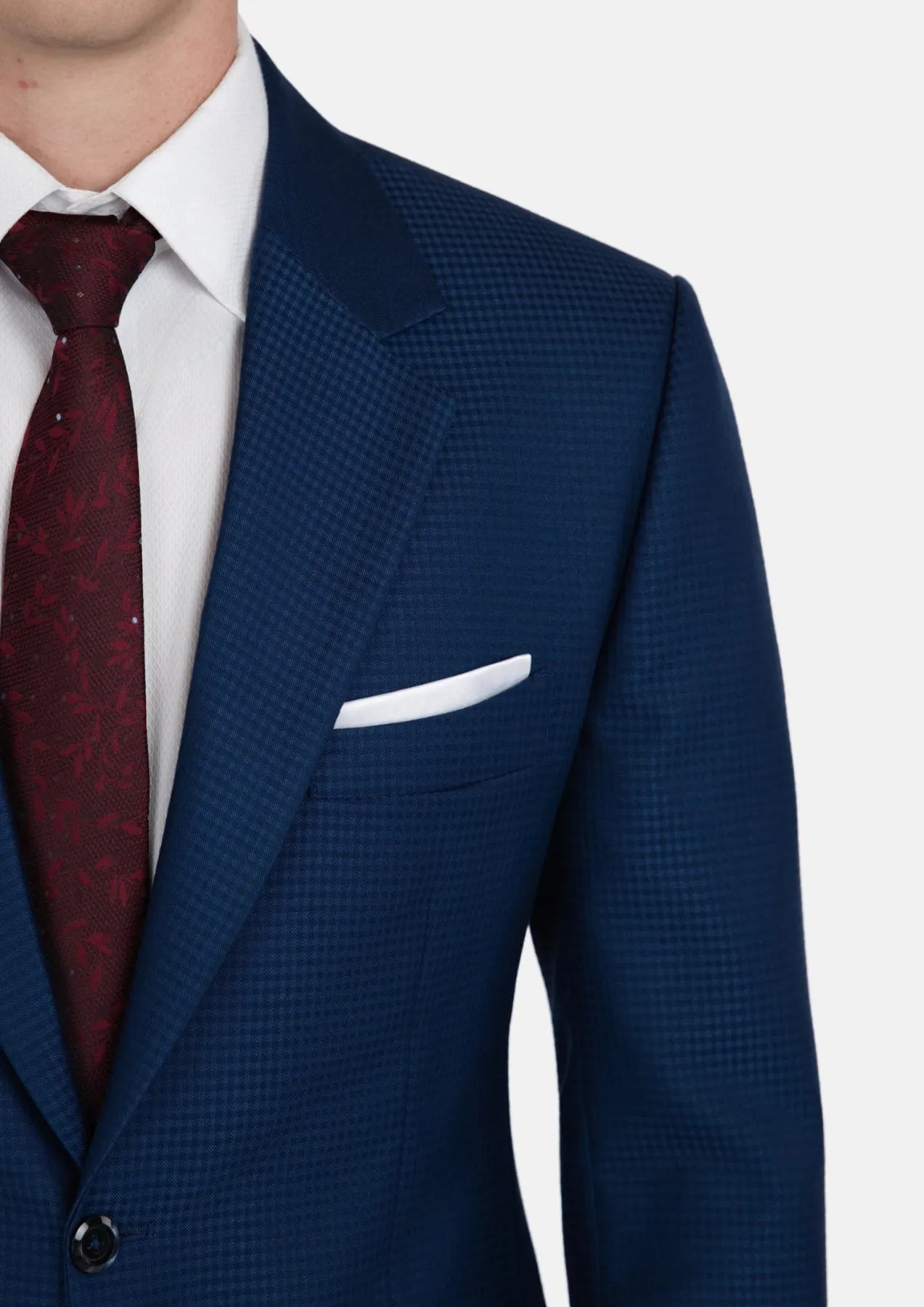 Royal Blue Microcheck Jacket sold by Sartoro product image thumbnail 2