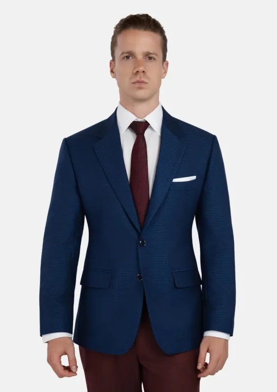 Astor Royal Blue Microcheck Jacket sold by Sartoro