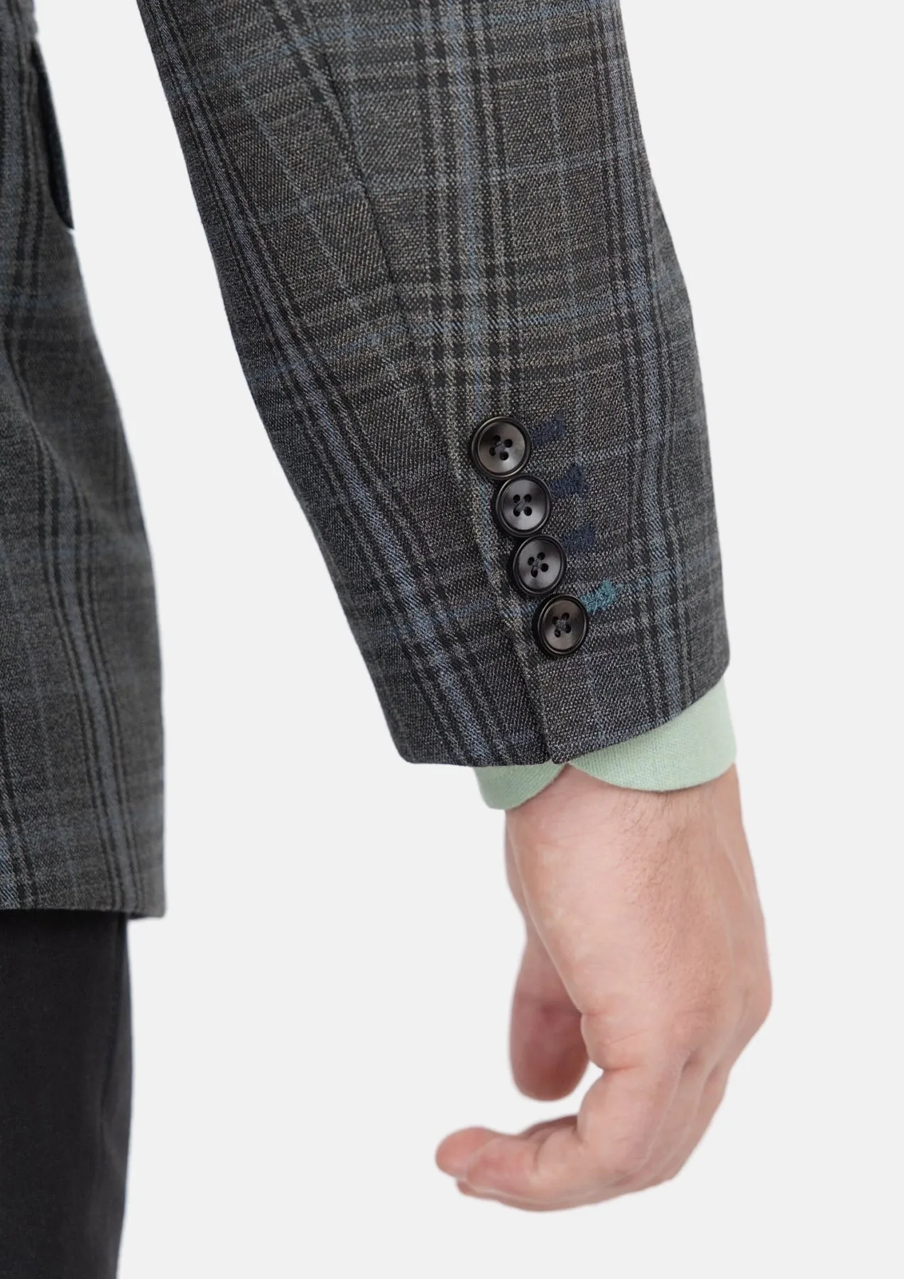 Astor Grey Two-Tone Plaid Jacket sold by Sartoro product image thumbnail 4