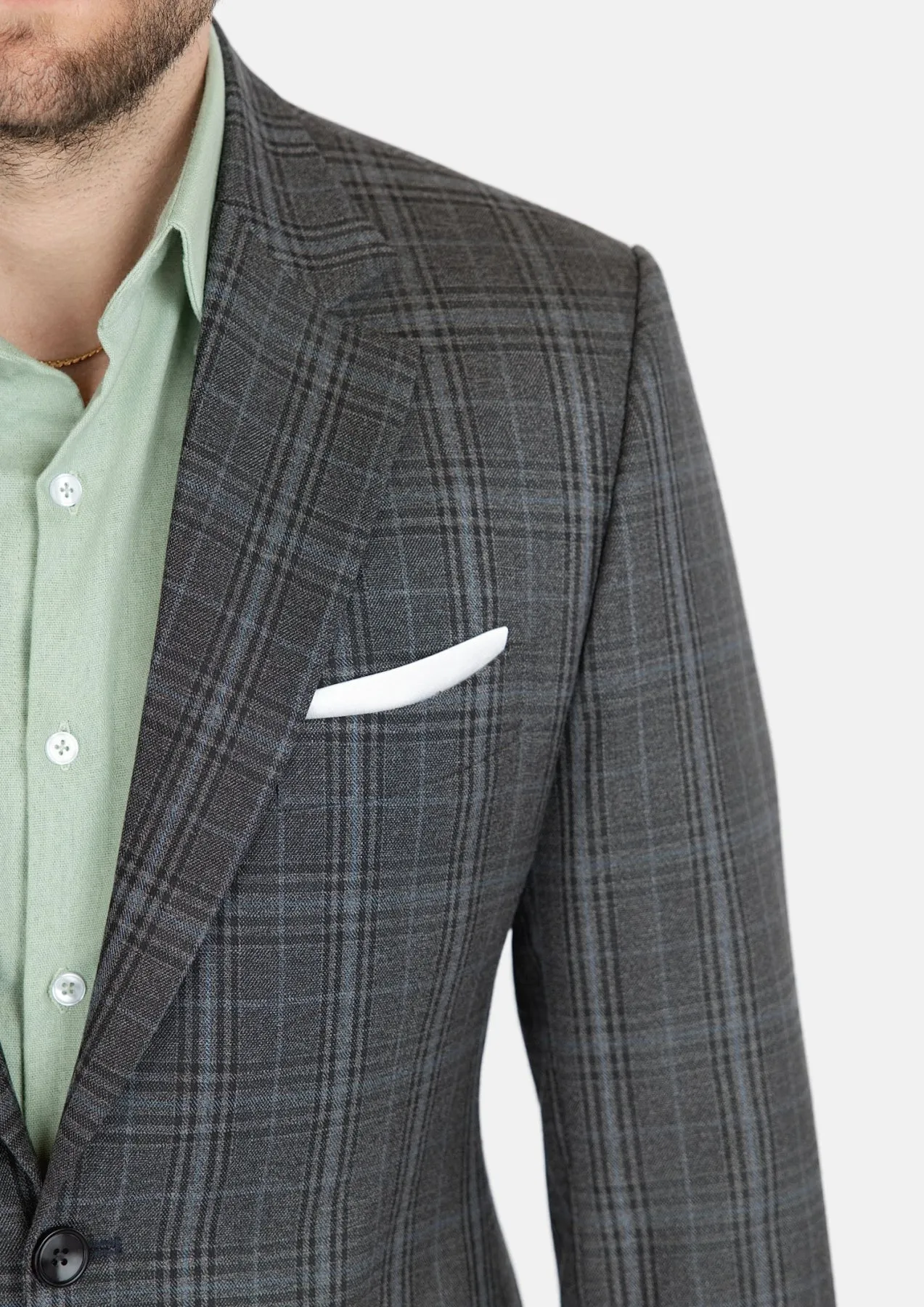Astor Grey Two-Tone Plaid Jacket sold by Sartoro product image thumbnail 2