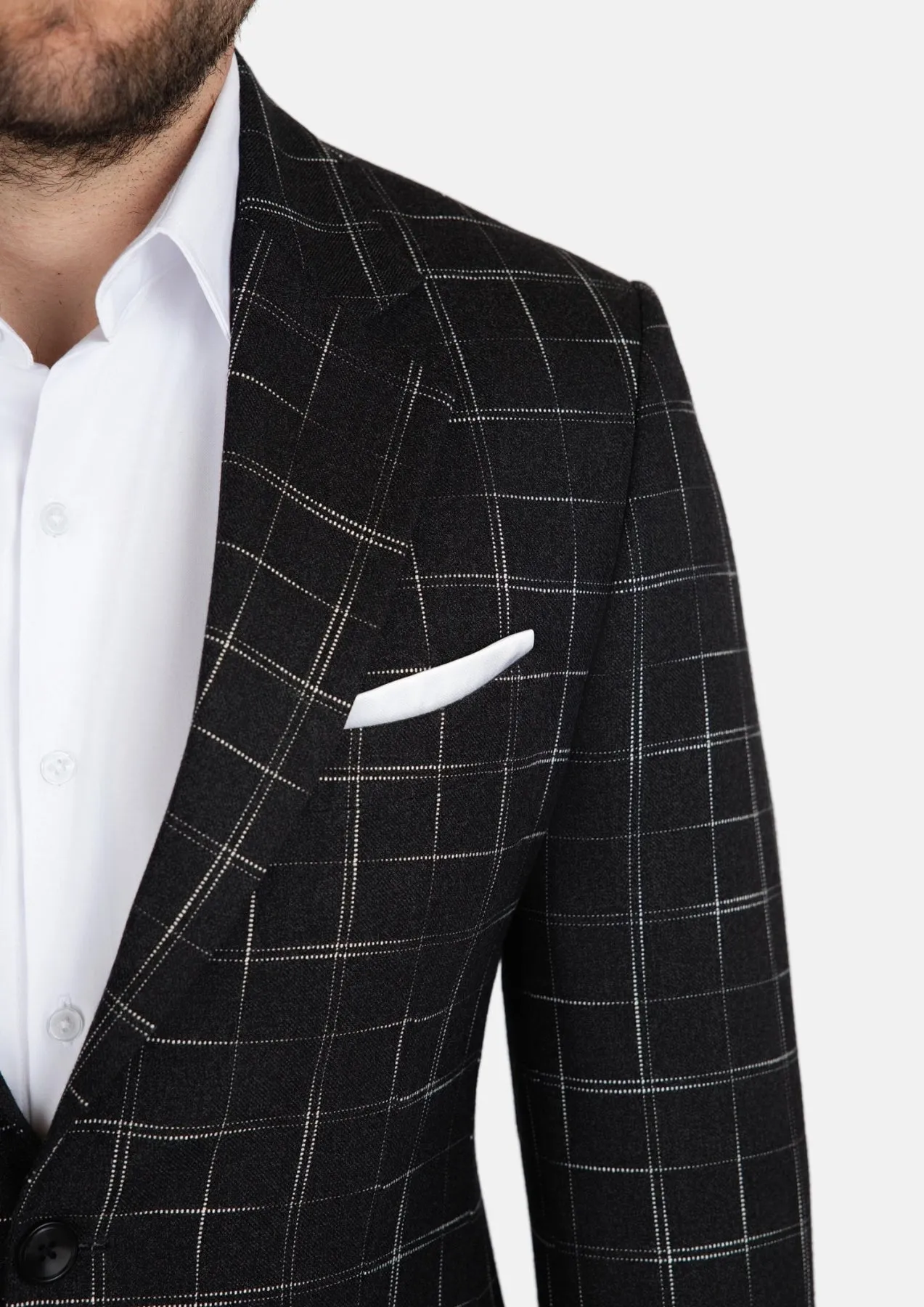 Astor Charcoal Flannel Windowpane Jacket sold by Sartoro product image thumbnail 2