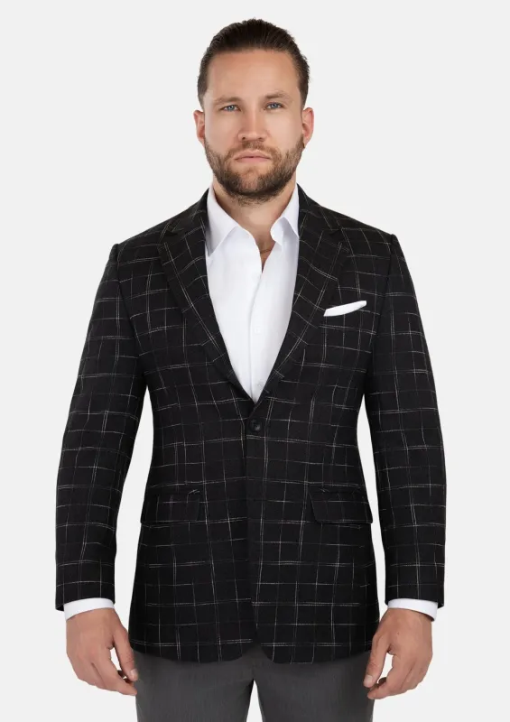 Astor Charcoal Flannel Windowpane Jacket sold by Sartoro
