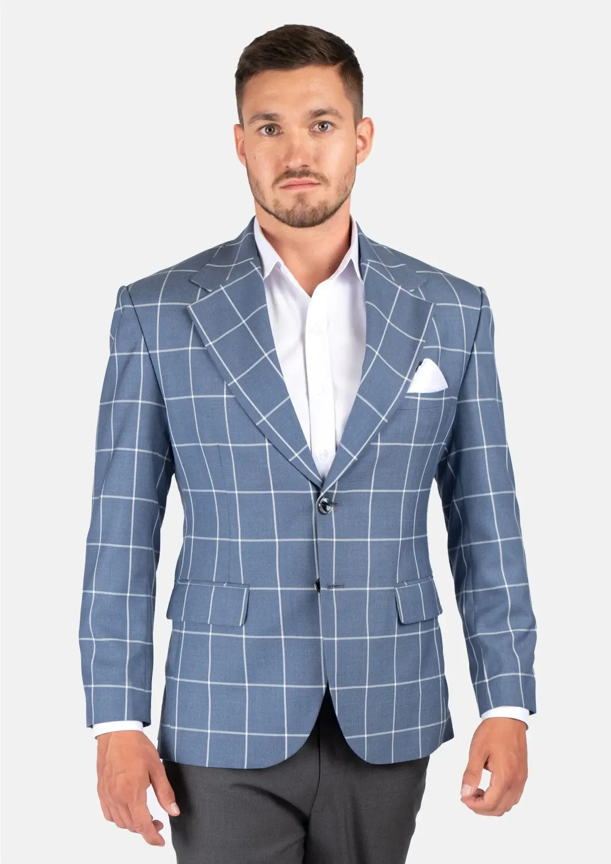 Ellis Blue Windowpane Jacket sold by Sartoro product image thumbnail 4