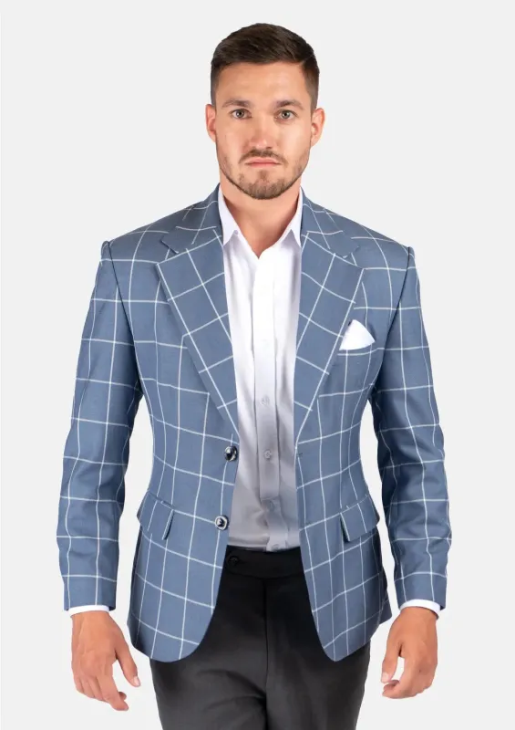 Ellis Blue Windowpane Jacket sold by Sartoro