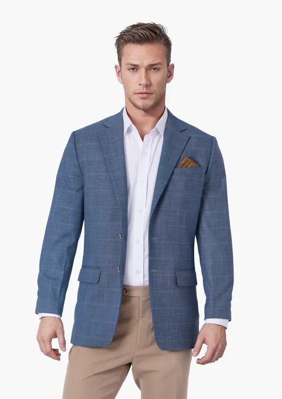 Thompson Sky Blue Windowpane Jacket sold by Sartoro