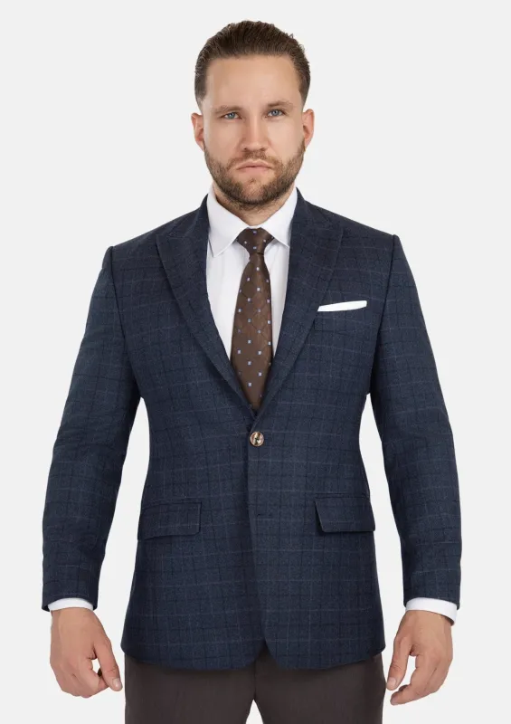 Bryant Charcoal Blue Check Flannel Jacket sold by Sartoro