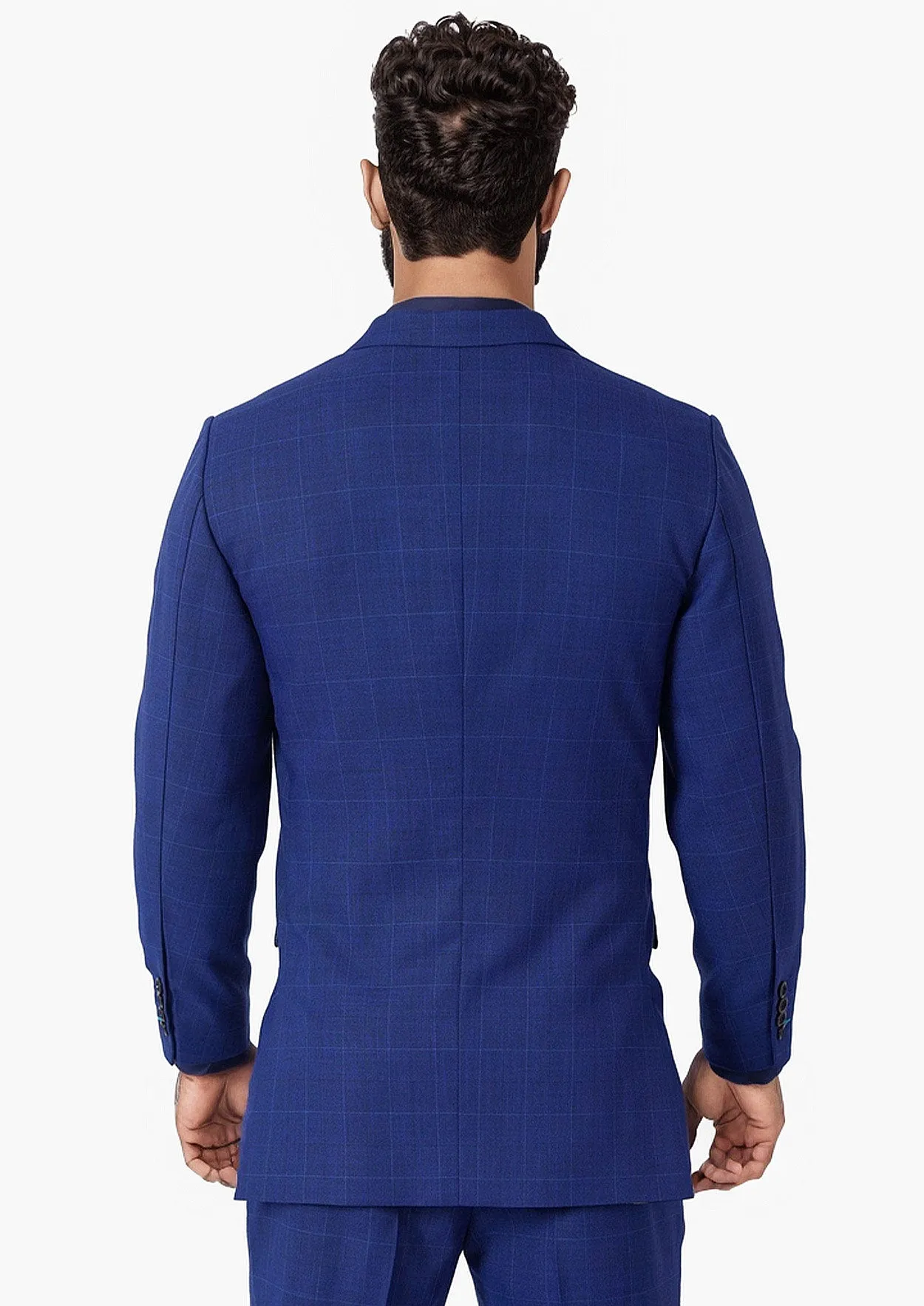 Astor Regal Blue Windowpane Jacket sold by Sartoro product image thumbnail 4