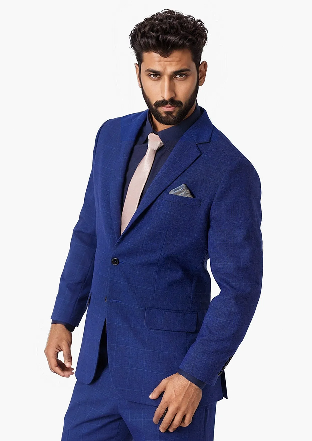 Astor Regal Blue Windowpane Jacket sold by Sartoro product image thumbnail 3