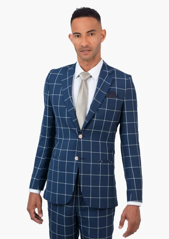 Astor Oxford Blue Windowpane Jacket sold by Sartoro