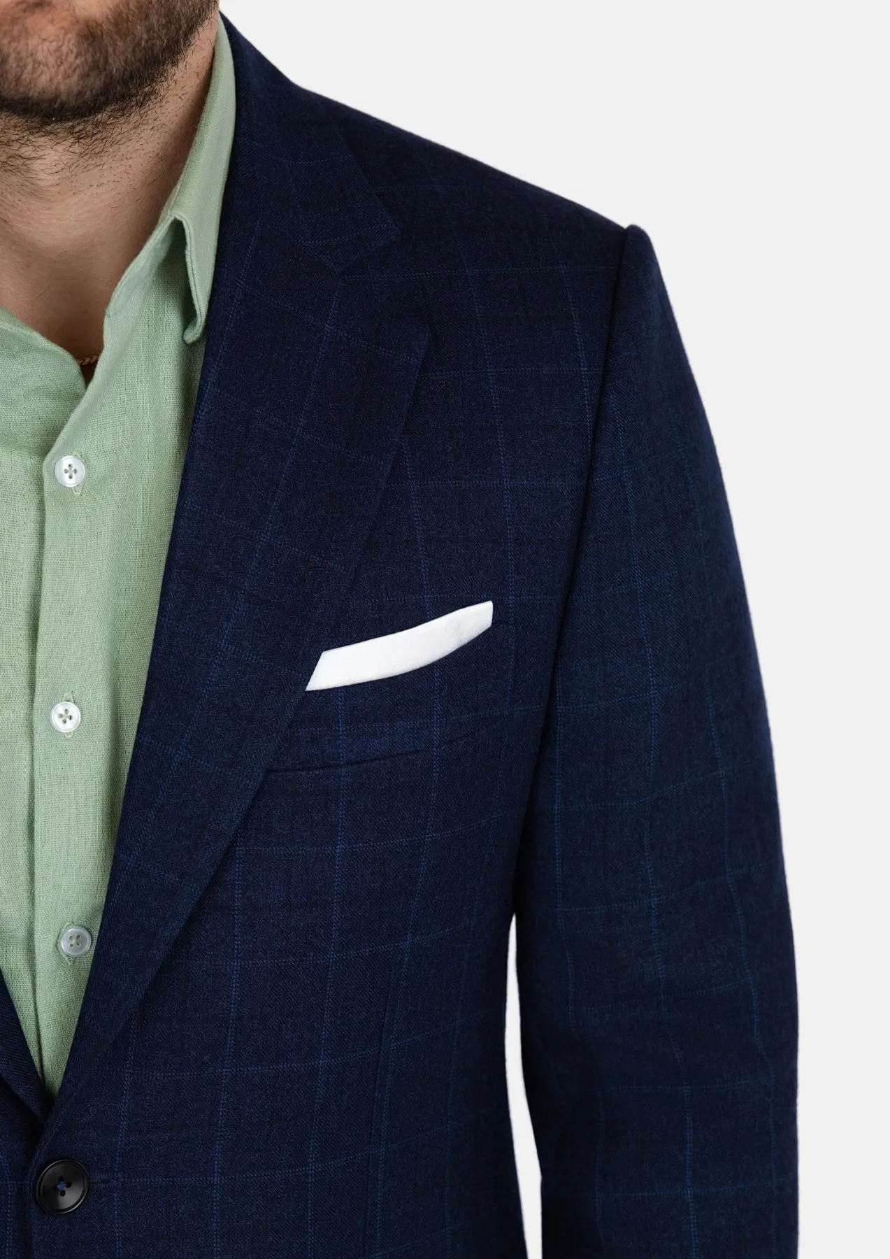 Astor Deep Blue Flannel Windowpane Jacket sold by Sartoro product image thumbnail 2