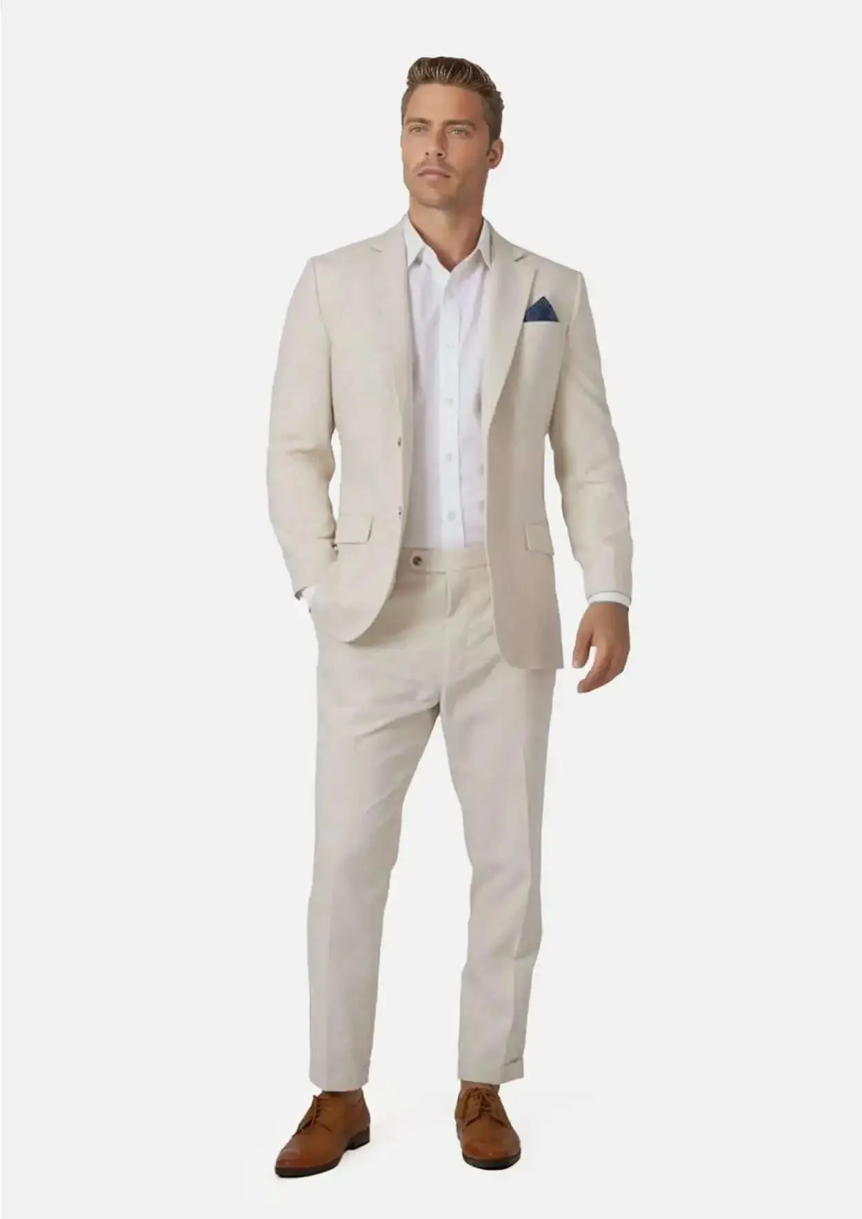 Astor Sand Linen Blend Suit sold by Sartoro product image thumbnail 3